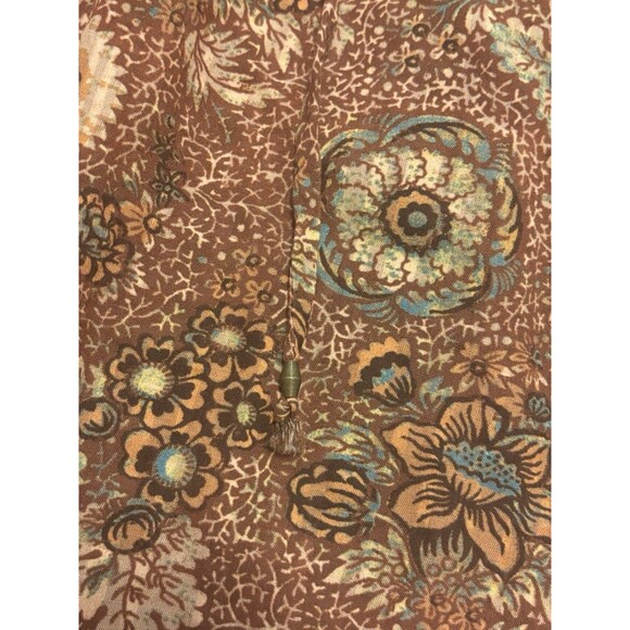 ULLA JOHNSON Manet Ruffled Floral Print Cotton Peasant Blouse Brown Rosebud 4 - Picture 4 of 8